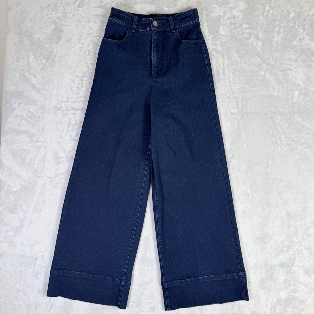Universal Standard Jeans Women 4XS Dark Indigo Carrie High Rise Wide Leg